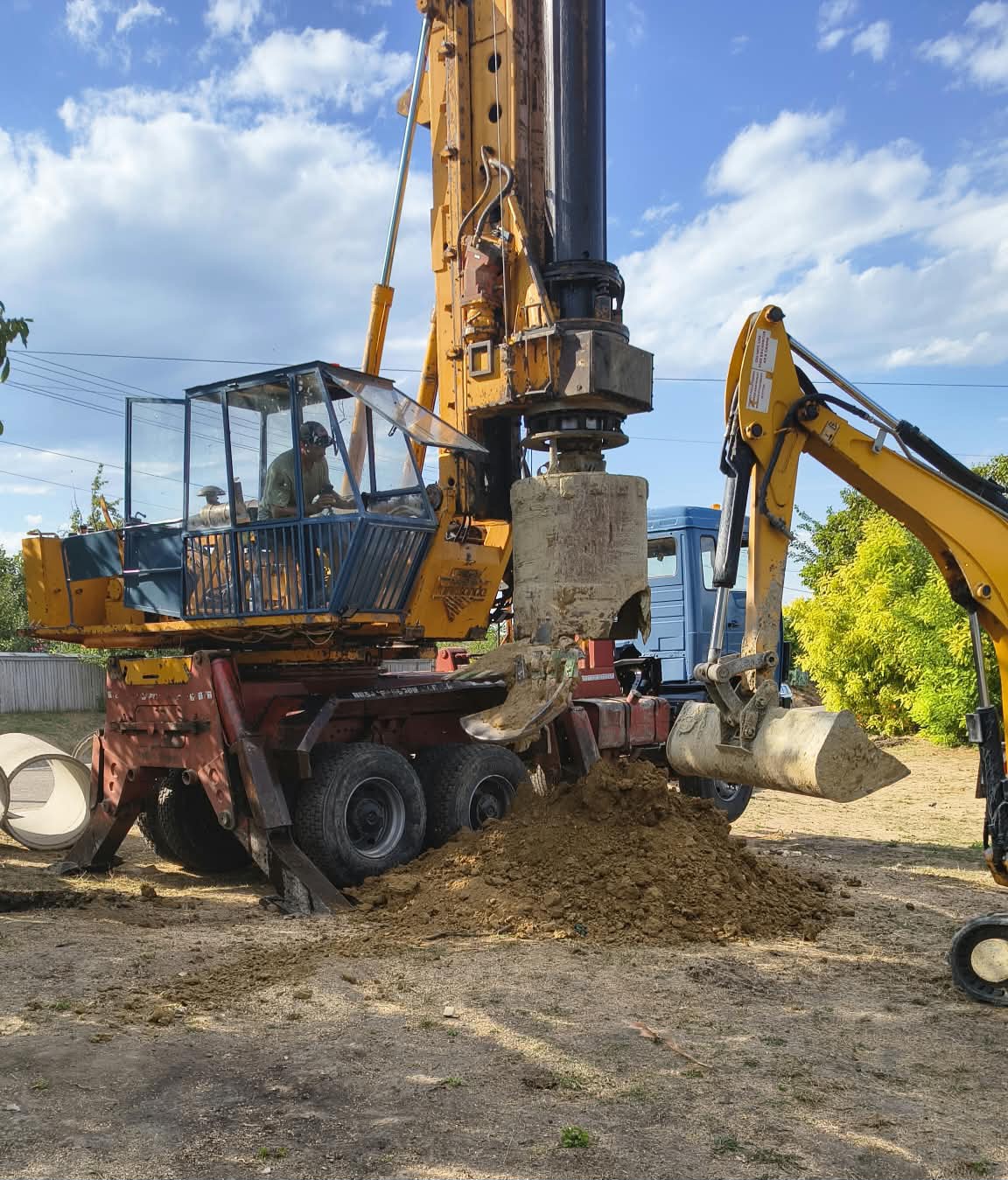 Ein neuer Brunnen wird gebaut